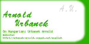 arnold urbanek business card